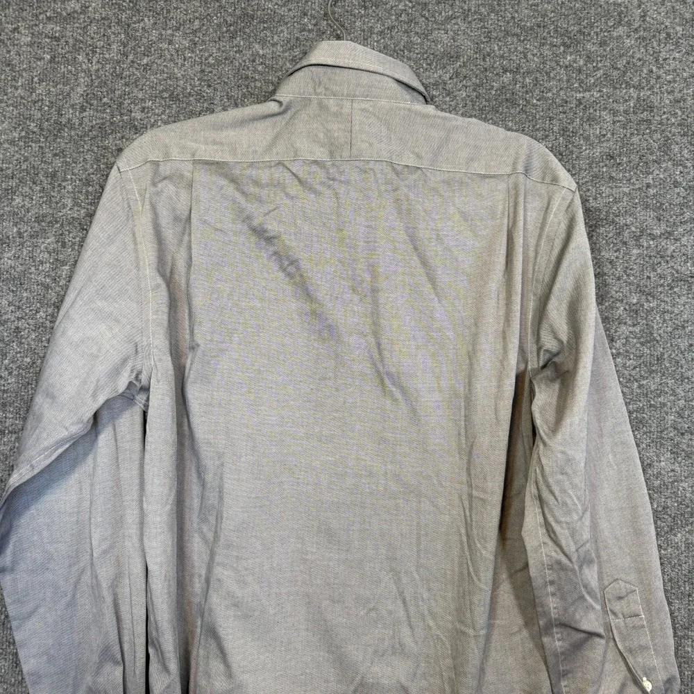Polo Ralph Lauren Shirt Mens 15.5 Slim Fit Easy Care‎ Button Up Gray Wash Nice
